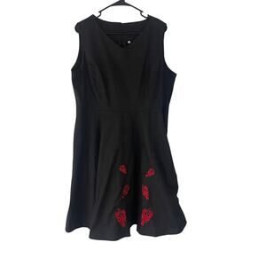 Women's Plus Size 5XL Black Southern Lobster Novality Cotton Dress